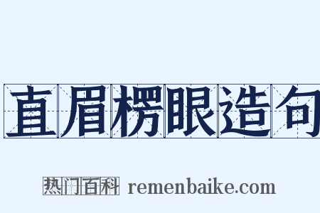 直眉楞眼造句是什么意思的图片